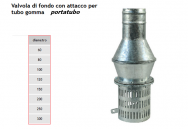 Valvola di fondo per attacco portatubo in gomma